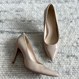 Nine West Nude Patent Leather Heel - Size 8